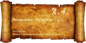 Neupauer Aranka névjegykártya